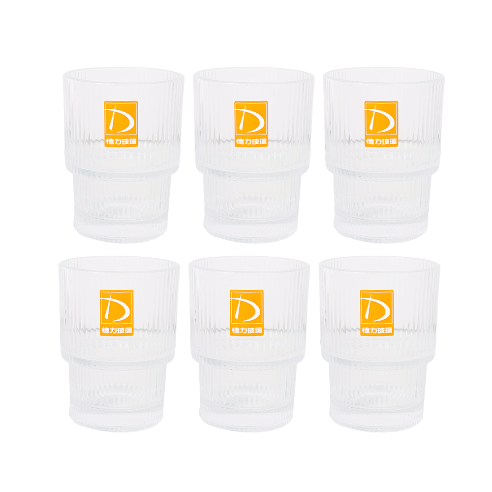 طقم قلاصات عصير زجاج شفاف زادكو مقلم - عدد 6 قطع