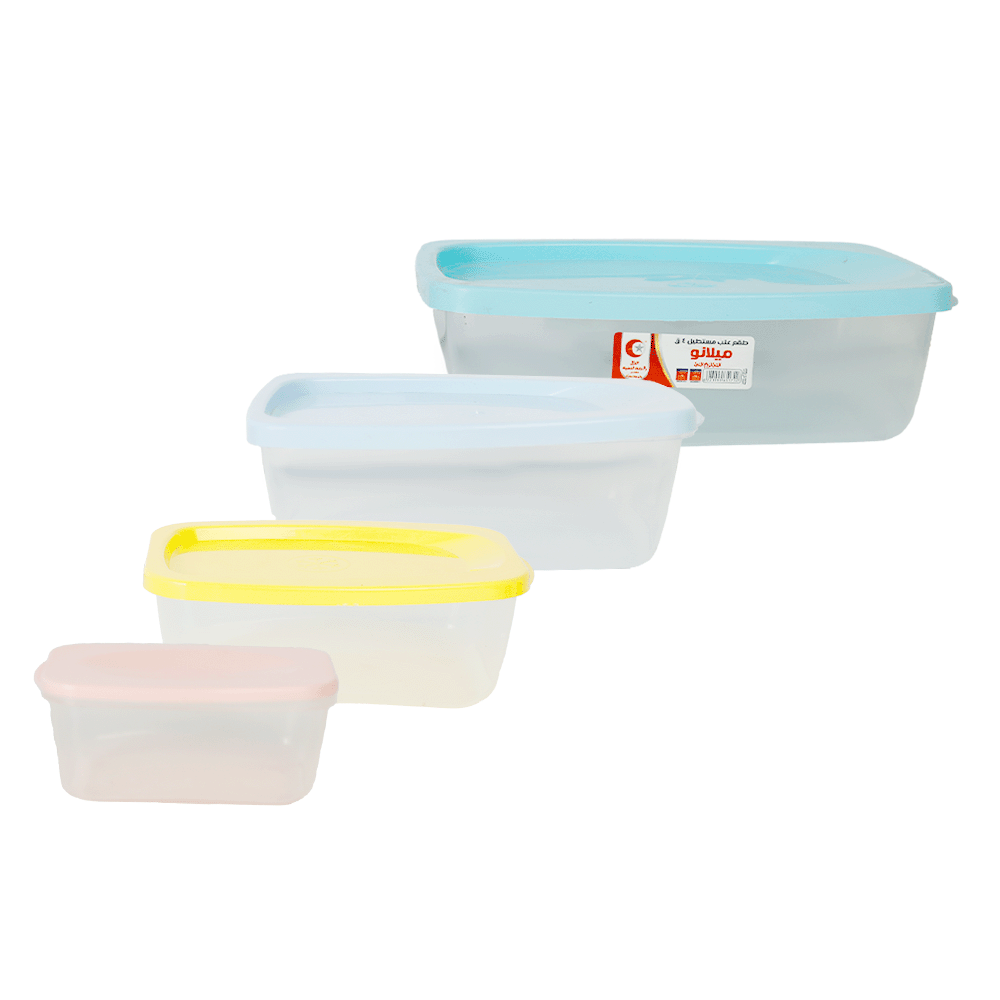 طقم حافظة طعام مستطيل ميلانو - عدد 4 قطع