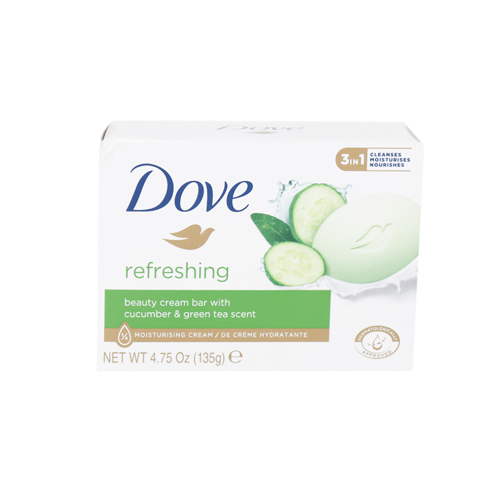 دوف صابون منعش برائحة الخيار والشاي الأخضر - 135 جرام