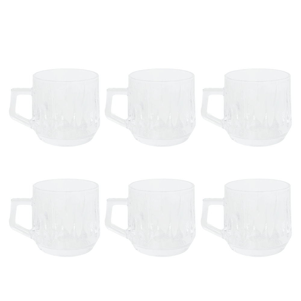 بلينك ماكس طقم قلاصات شاي زجاج شفاف موديل KTZB108- عدد 6 قطع