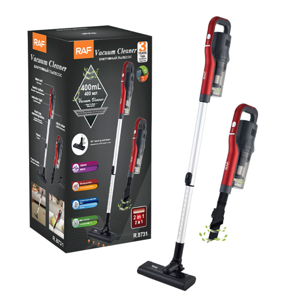راف مكنسة كهربائية لاسلكية عمودية 2 في 1 قوة 2800 واط وسعة 400 مل - موديل R.8731
