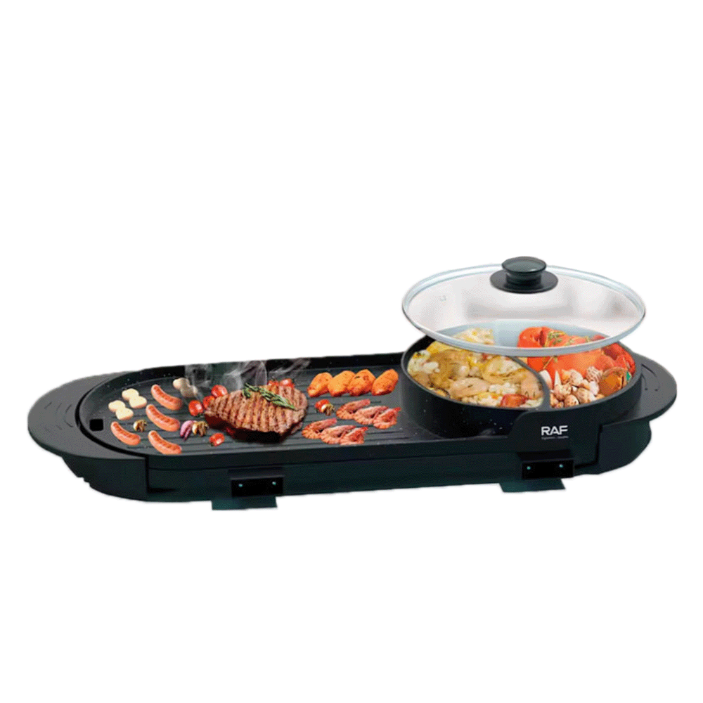 راف وعاء شواء كهربائي 2 في1 سعة 2.5 لتر وقوة 1800واط - موديل R.5413