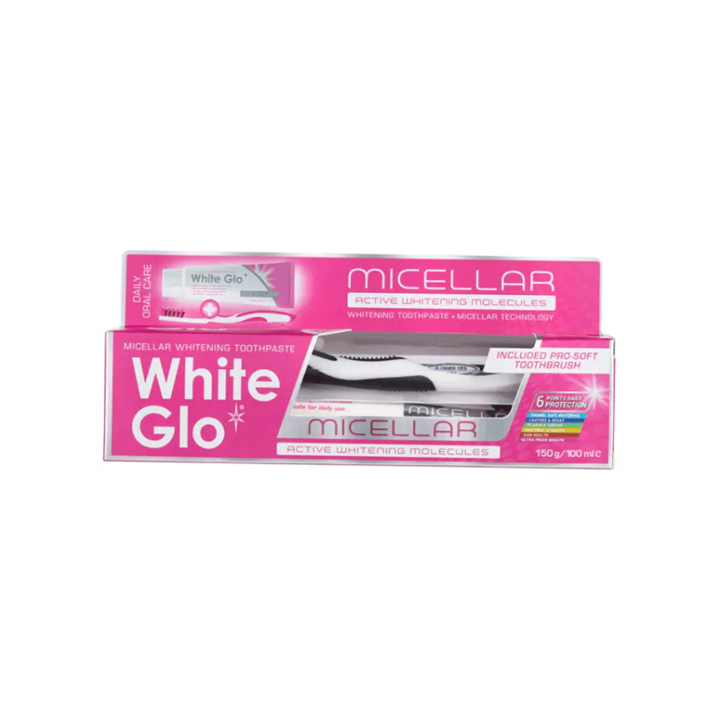 
وايت جلو معجون أسنان بتقنية الميسيلار مع فرشاة - 100 مل