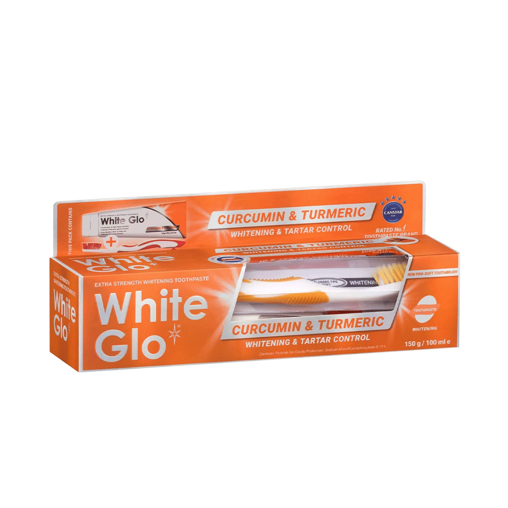 وايت جلو معجون أسنان بالكركم والكركمين مع فرشاة - 100 مل