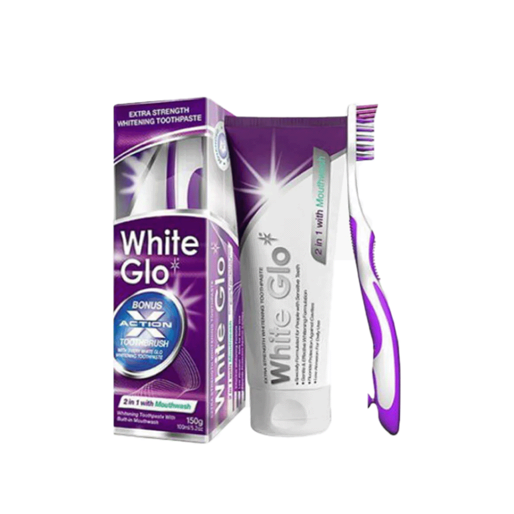 وايت جلو معجون أسنان مبيّض بقوة إضافية مع فرشاة - 100 مل