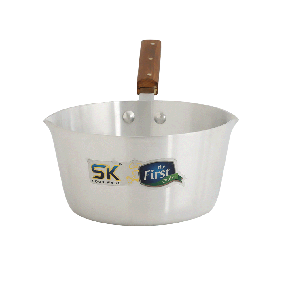 إس كيه قدر معدني مقاس 18 سم بمقبض خشبي
