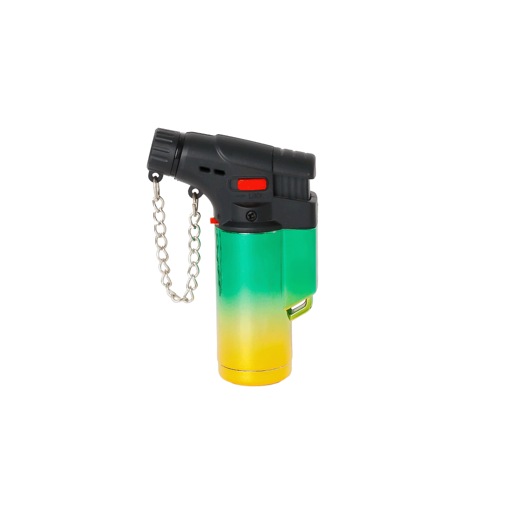 فينيكس ولاعة غاز توربو مع سلسلة للتعليق-green