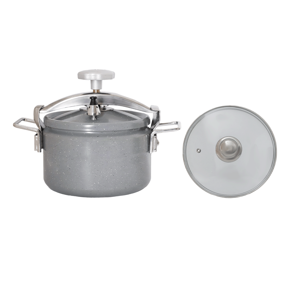 توب سويف قدر ضغط جرانيت مع غطاء زجاج مقاس 22 سم وسعة 5 لتر - موديل SH01