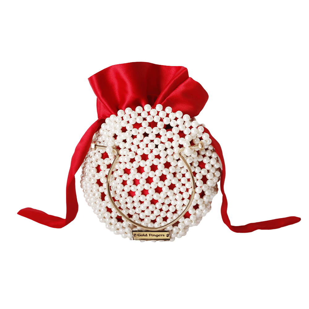 جولد فنجرس حقيبة يد باللؤلؤ ومقبض ذهبي للنساء
