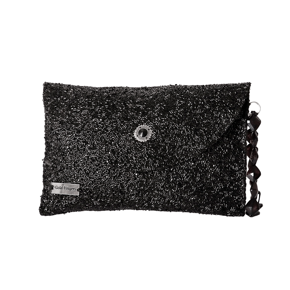 جولد فنجرس حقيبة اليد القماشية بخرز بلاستيكي للنساء
