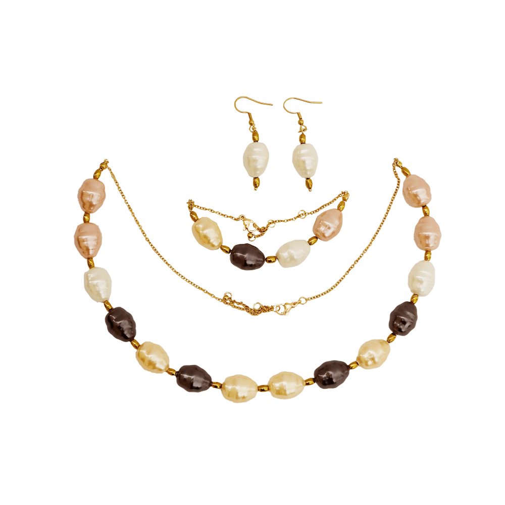 ام البنون طقم مجوهرات من أحجار اللؤلؤ الصناعي