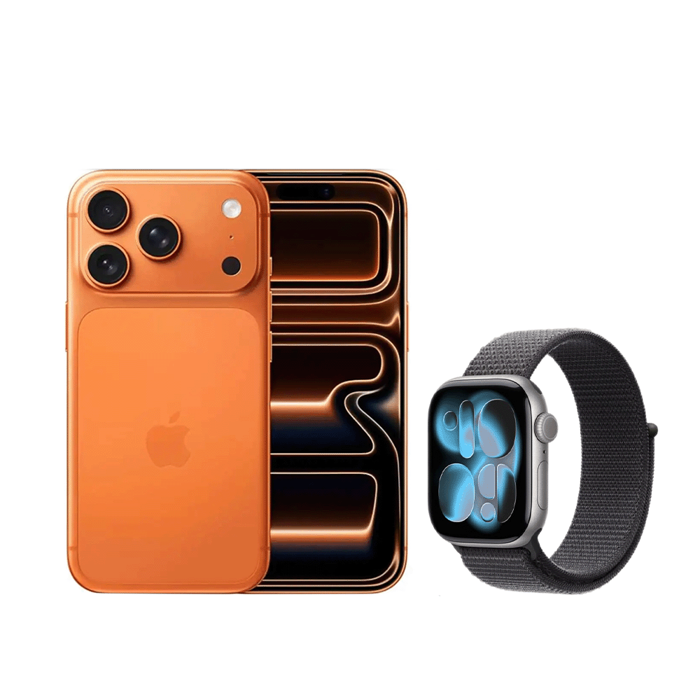 باكج آبل آيفون جوال 17 برو ماكس ذاكره 512 نسخه الصينيه شريحه نظام- وكاله مع ابل أيفون ساعه لمس سيريس 11 موديل ‎MF8U4LW/A - أسود