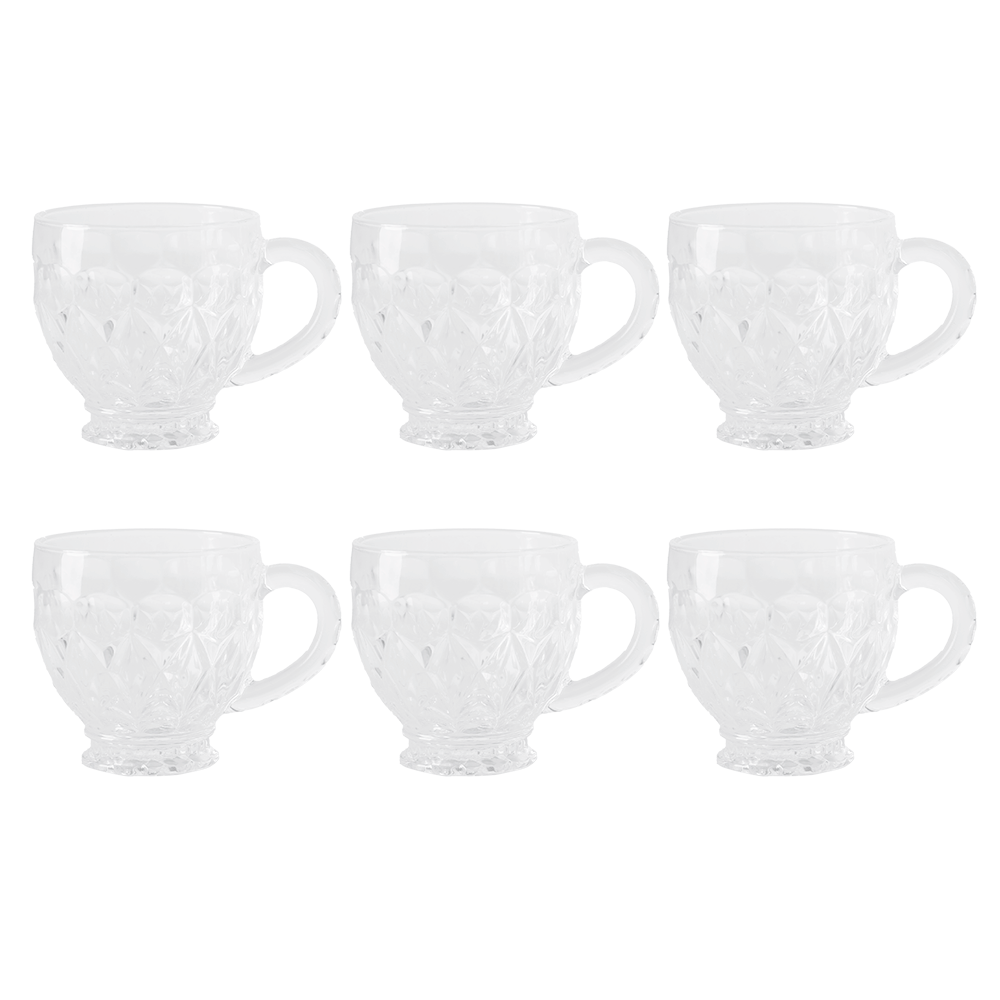 جي-هورس كاسات شاي زجاج أبو يد موديلSH 732 شفاف - 6 قطع