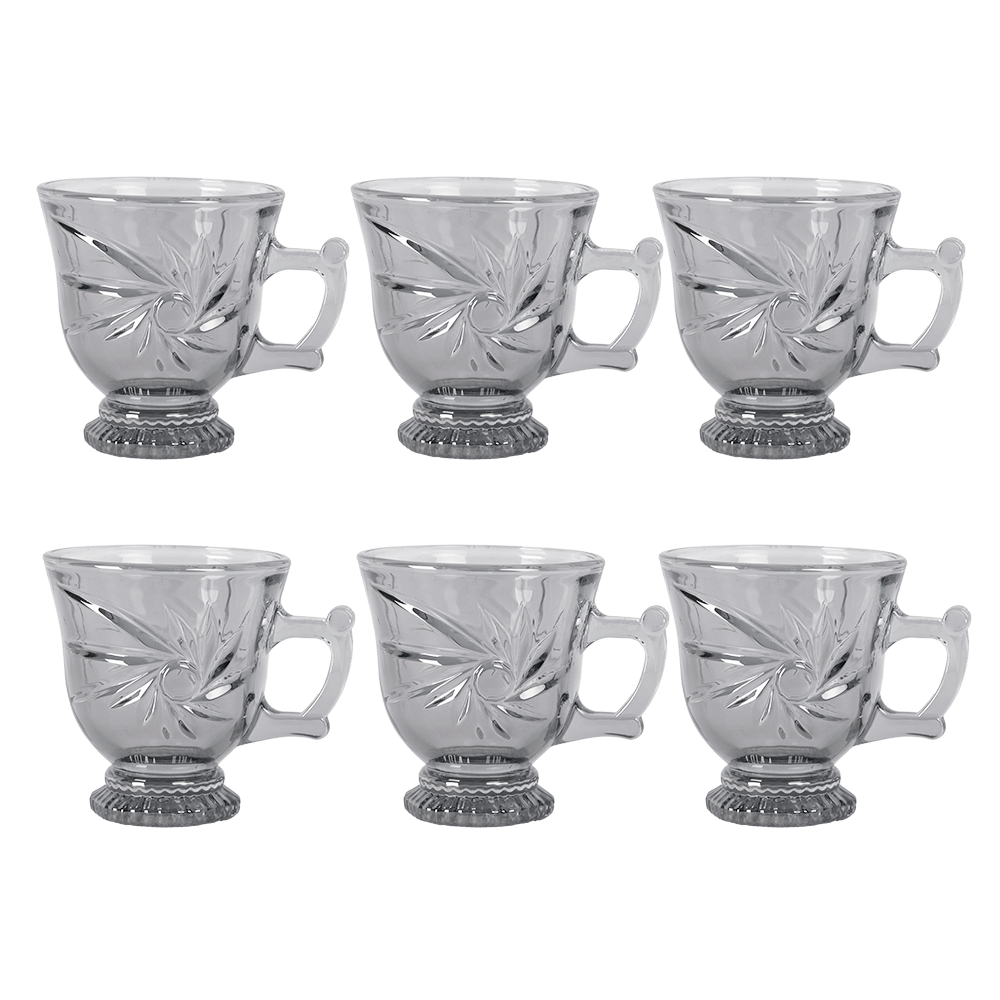 جي-هورس كاسات شاي زجاج أبو يد موديل AW50 اسود - 6 قطع