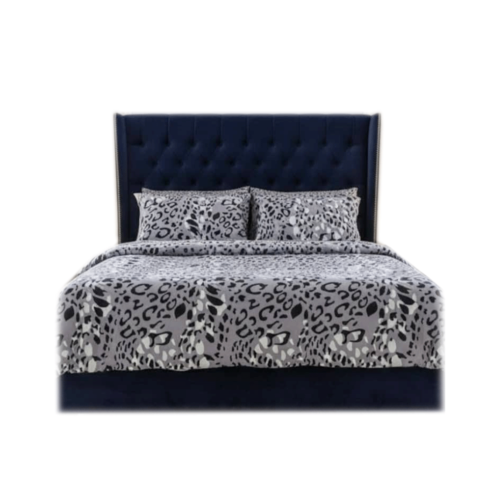 قطن طراحة نفرين مع 2 كيس وسادة رمادي - 3قطع