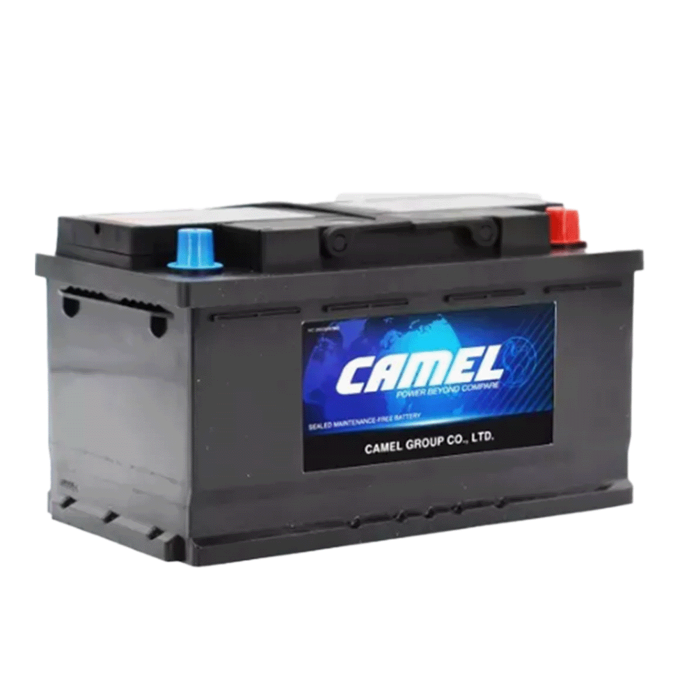 كامل بطارية أسيد للسيارة بسعة 90 أمبير وجهد 12 فولت - أسود