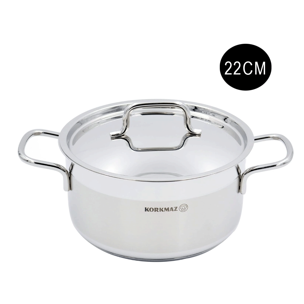 قدر مع غطاء من كوركماز استيل بسعة11 لتر فضي - موديل KA1031