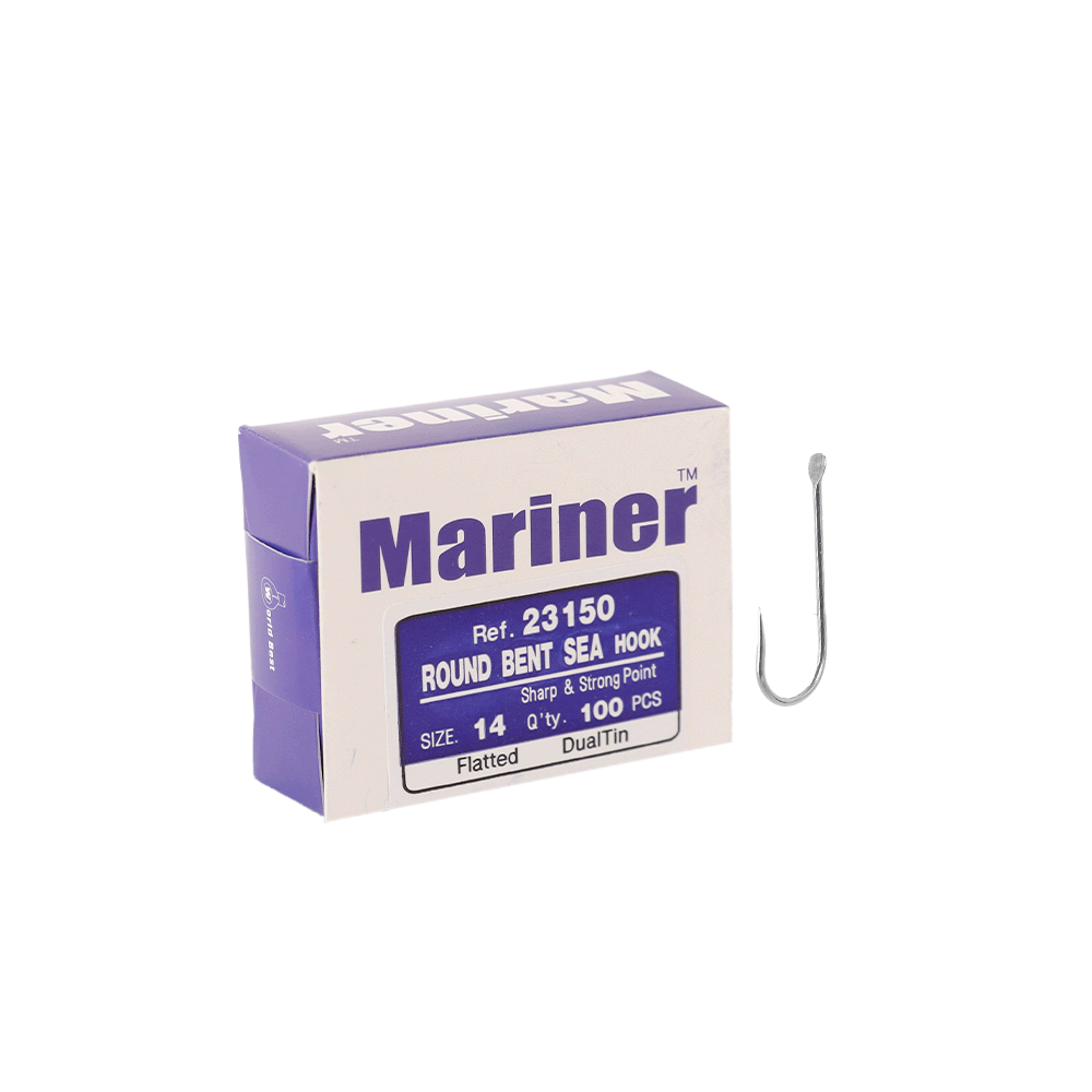 خطاف صيد مارينر بحري مستدير منحني مقاس 14 معدن قوي مقاوم - 100 خطاف