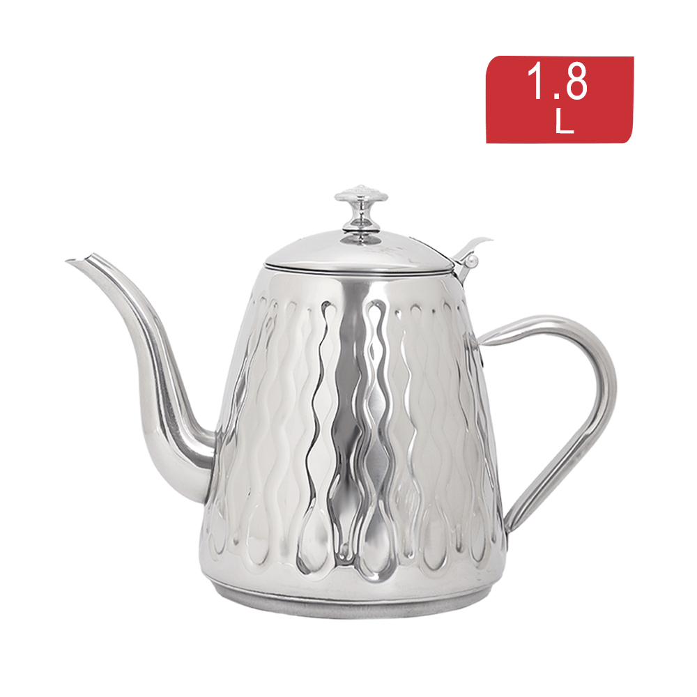 إبريق شاي باينابل ستانلس ستيل بغطاء و مقبض ومصفاة سعة 1.8 لتر موديل SH-167 - أسود