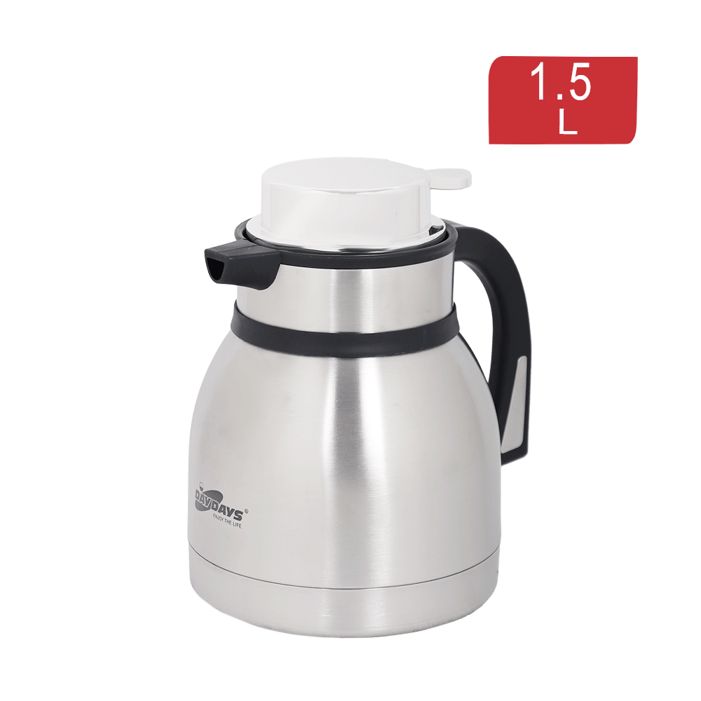 ثلاجة شاي داي دايز ستانلس ستيل بغطاء ضغطة سعة 1.5 لتر موديل SH-61 - فضي