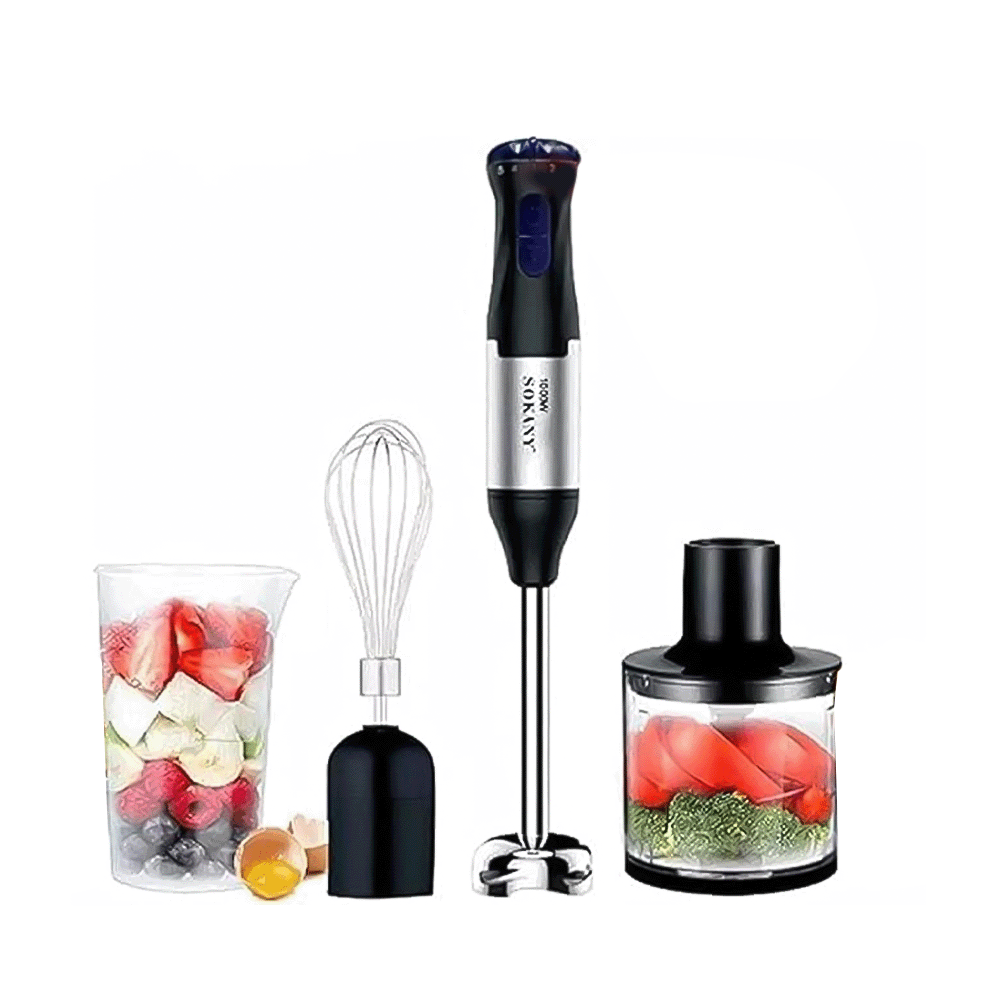 خلاط يدوي 4 في 1 من سوكاني قوة 1000 واط موديل SK-1711-4 - متعدد الألوان