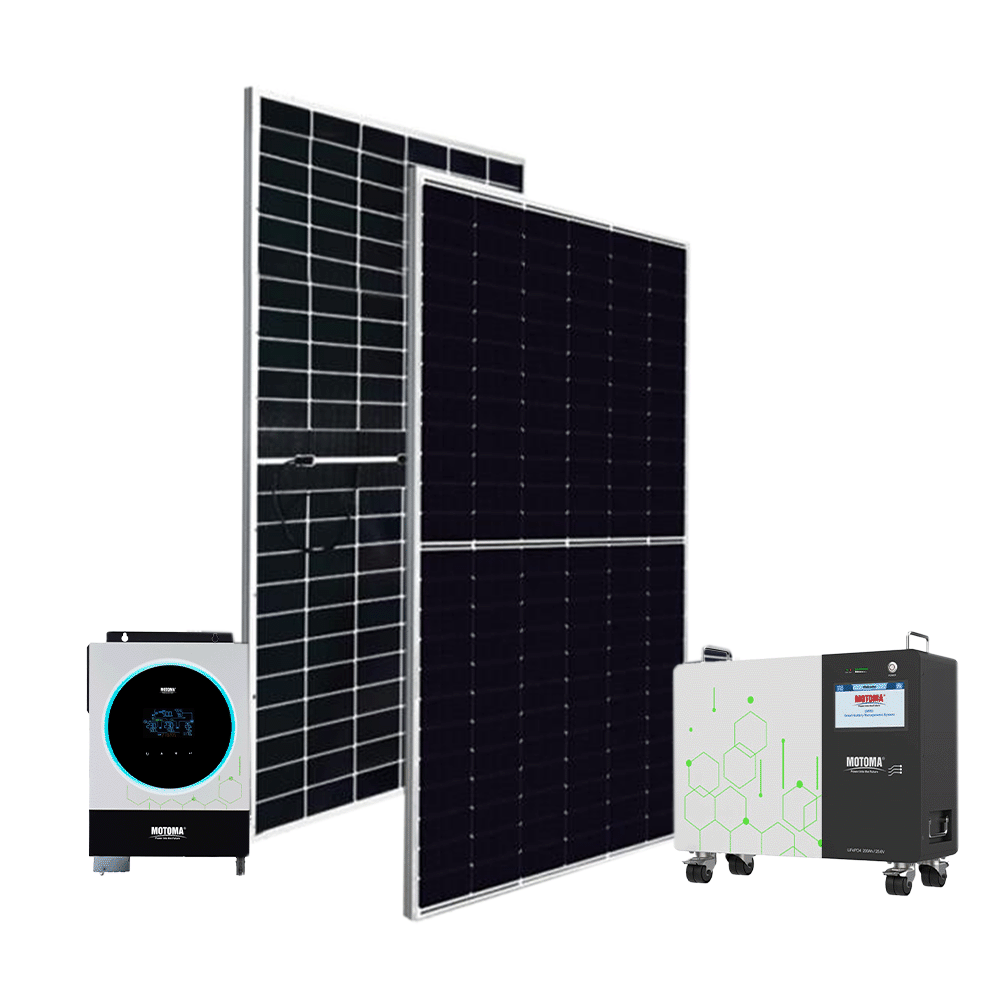 باكج الطاقة الشمسية لوح من كنيديان سولار وعاكس طاقة 5000 واط و بطارية 5.12 كيلو من موتومو