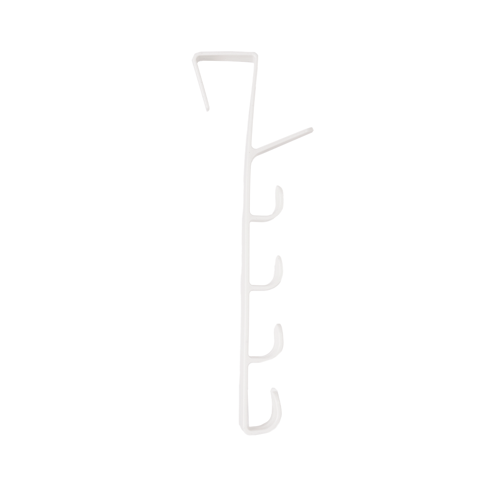 حامل أغراض بلاستيك للباب 5 خطاف تعليق - أبيض