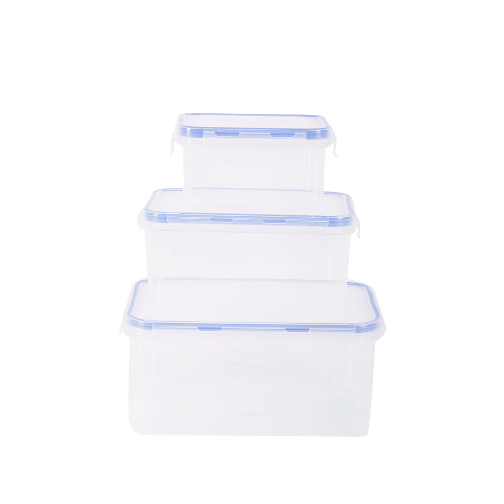 طقم علب حافظة الطعام مستطيل فييت نهات بلاستيك موديل 6530 - 3 قطع
