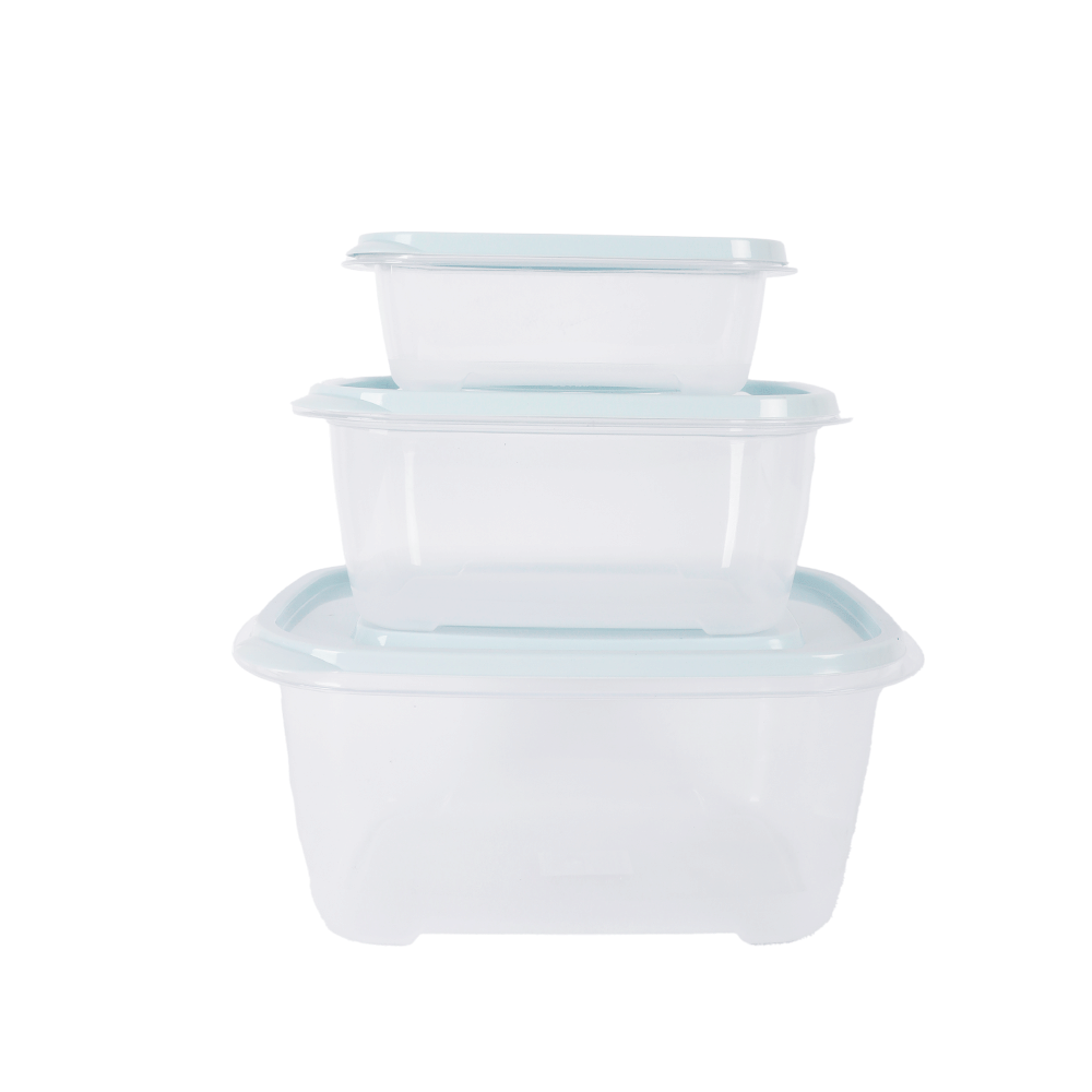 طقم علب حافظة الطعام مستطيل فييت نهات بلاستيك موديل 6556 - 3 قطع