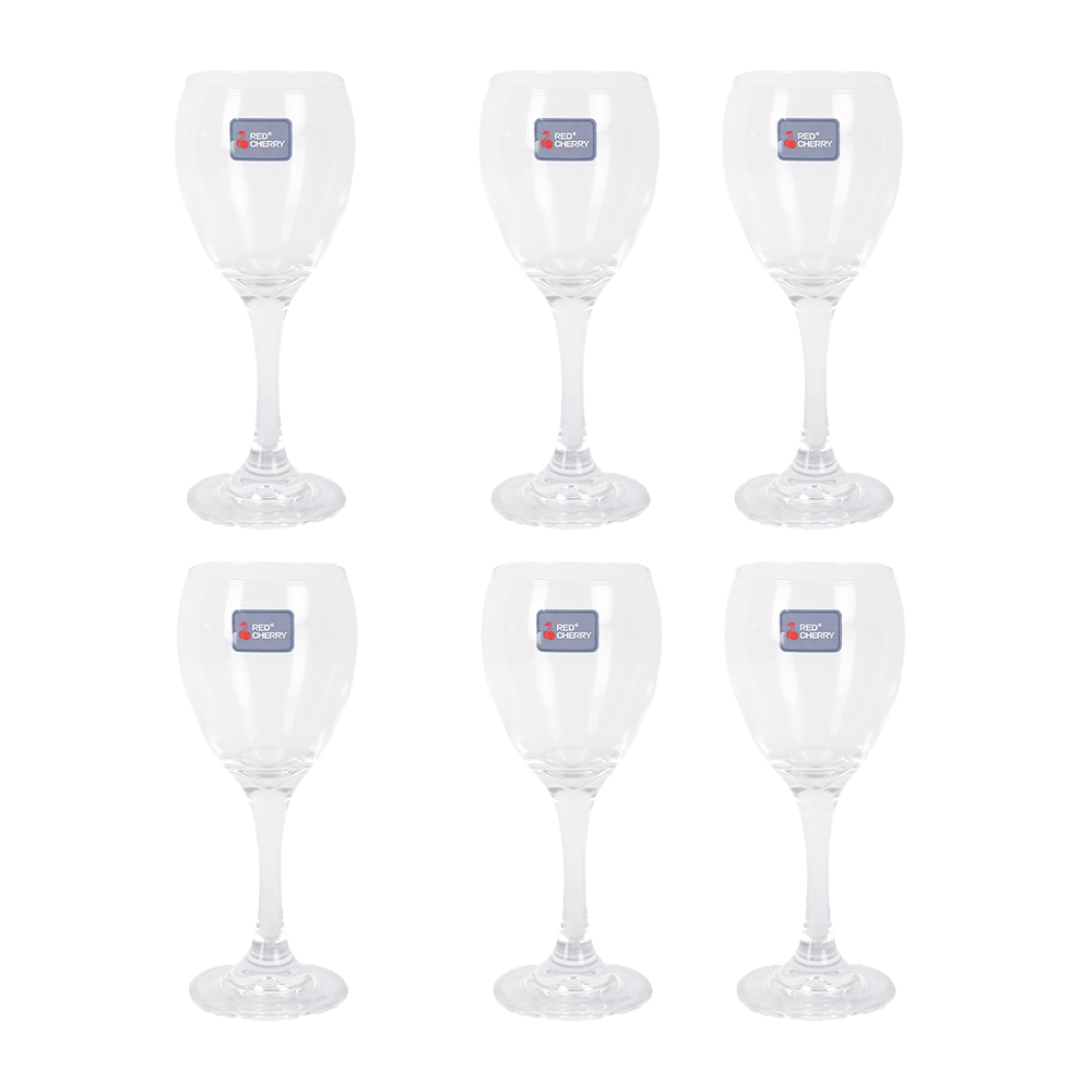 كاسات عصير رد شير بقاعدة زجاجية شفاف موديلG3108 بسعة 240 مل - 6 قطع