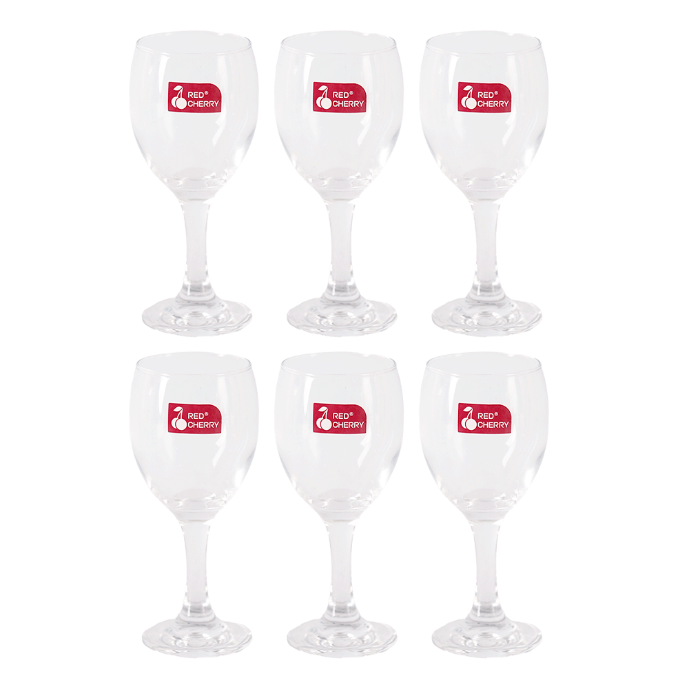 كاسات عصير رد شير بقاعدة زجاجية شفاف موديل HG6112 سعة 150 مل - 6 قطع