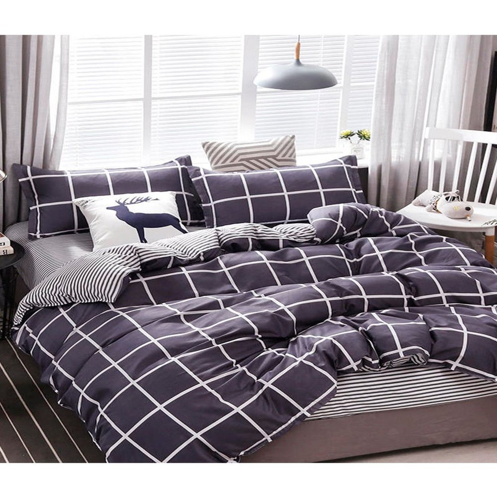 طقم غطاء لحاف شاربدو من البوليستر الناعم عالي الجودة مقاس 200x230 سم - 4 قطع