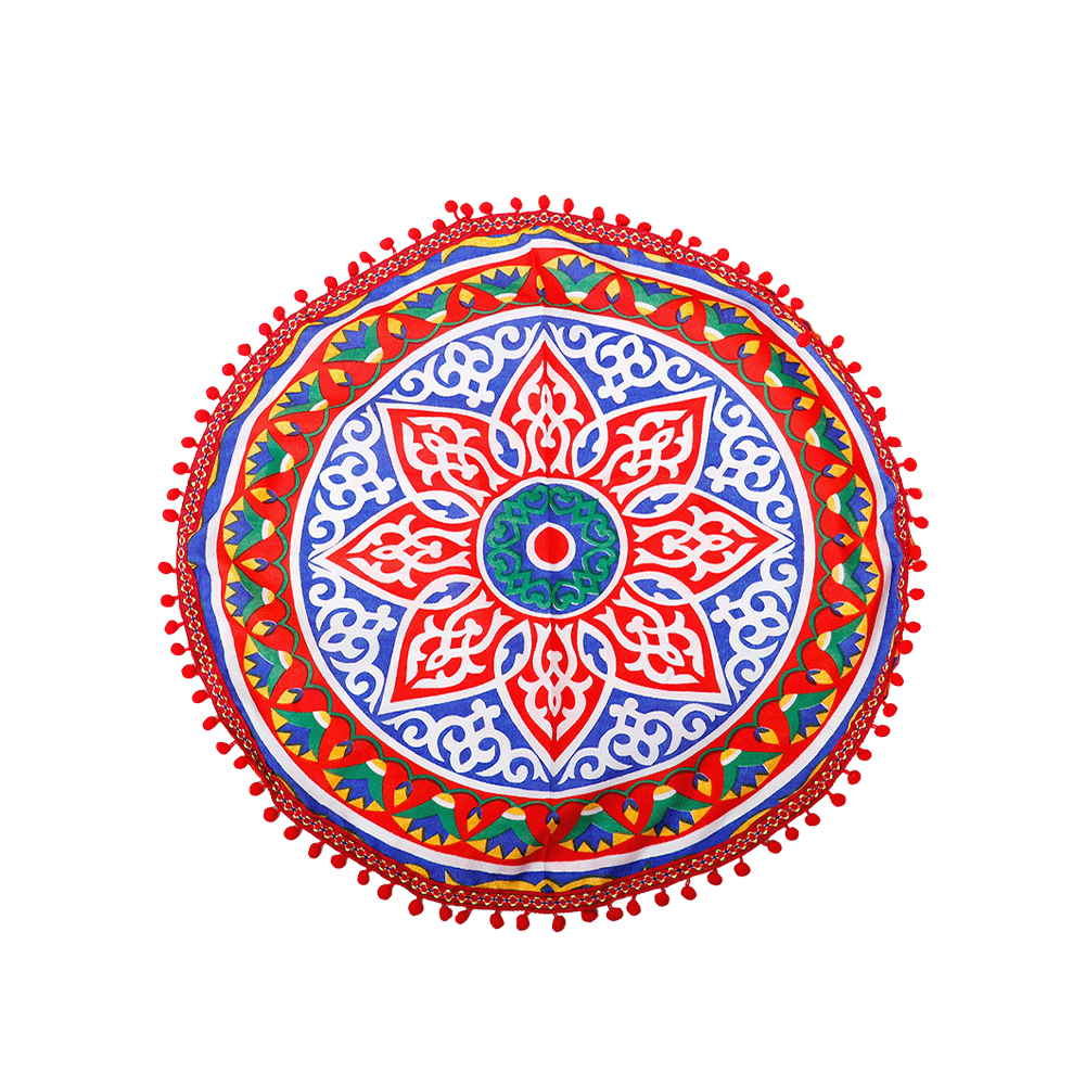 مفرش طاولة الوسام قماشي بتصميم رمضاني - أحمر