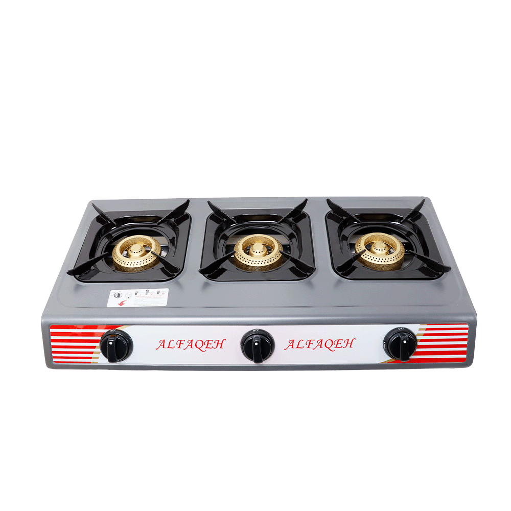 طباخة الفقية اتوماتيك ستيل 3 عيون موديل TEF-777 - رمادي