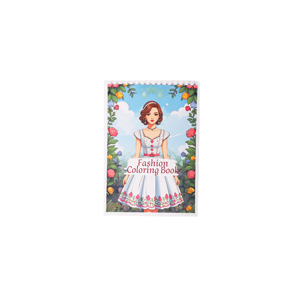 دفتر تلوين دفتر وقلم رسومات أزياء بنات مقاس A5 30 ورقة