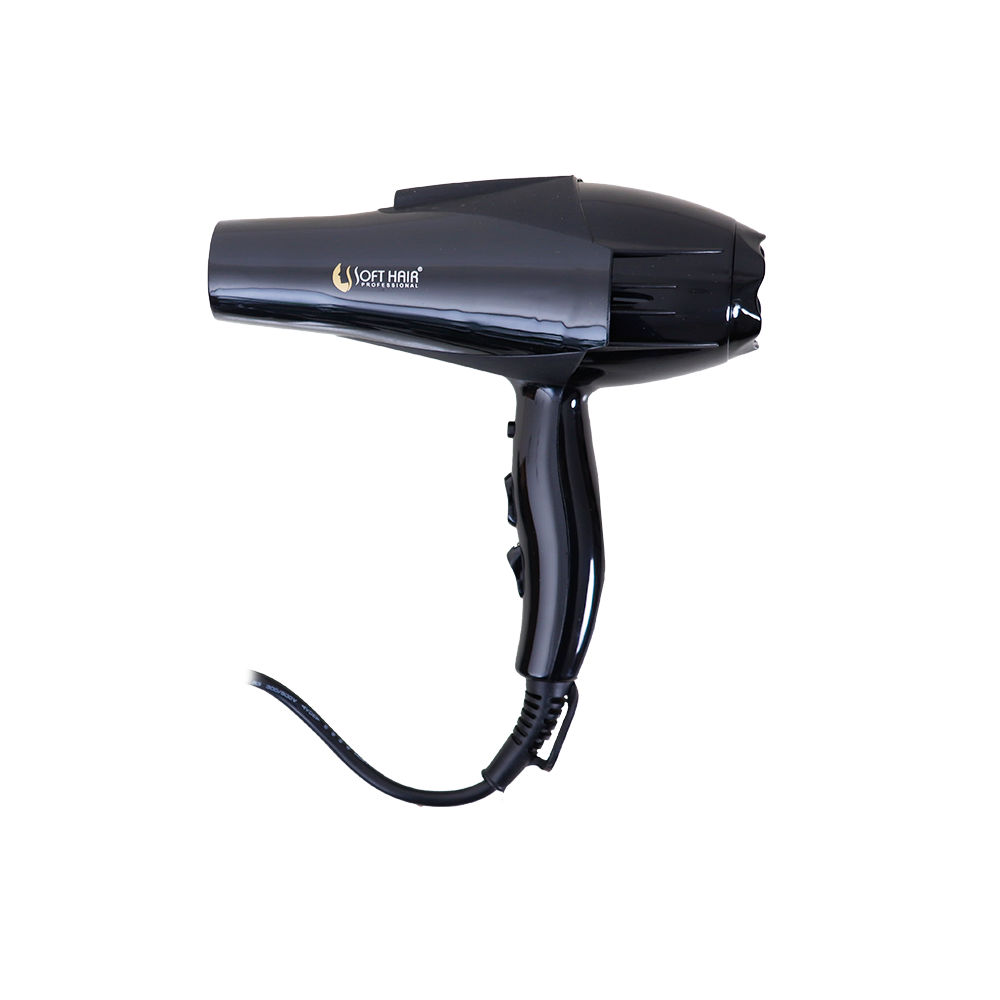 مجفف شعر سوفت هير بروفيشينال إحترافي بقوة 2300 وات مزود بخاصية التيربو موديل 2100 - أسود