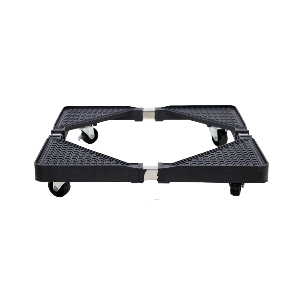 قاعدة ثلاجة معدنية رباعية العجلات موديل SH718 - أسود 
