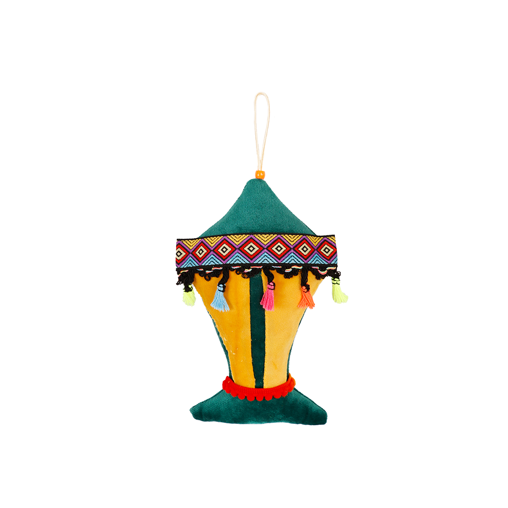 ديكو رمضان الوسام ديكور محشوة بشكل فانوس صغير-green
