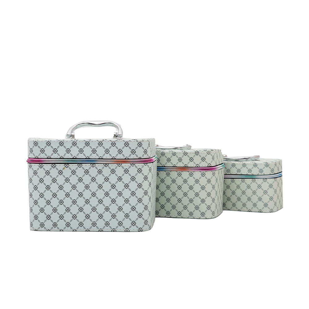 طقم شنط تخزين المجوهرات و مستحضرات التجميل أخضر - 3 قطع