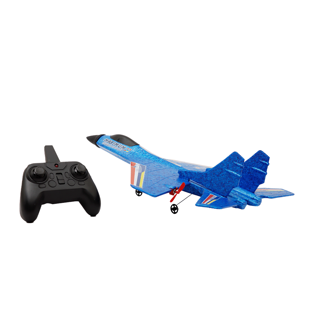 لعبة طائرة يان جيه الحربية بجهاز تحكم عن بُعد للأطفال من عمر 14 سنة وأكثر موديل YJ650 - أزرق