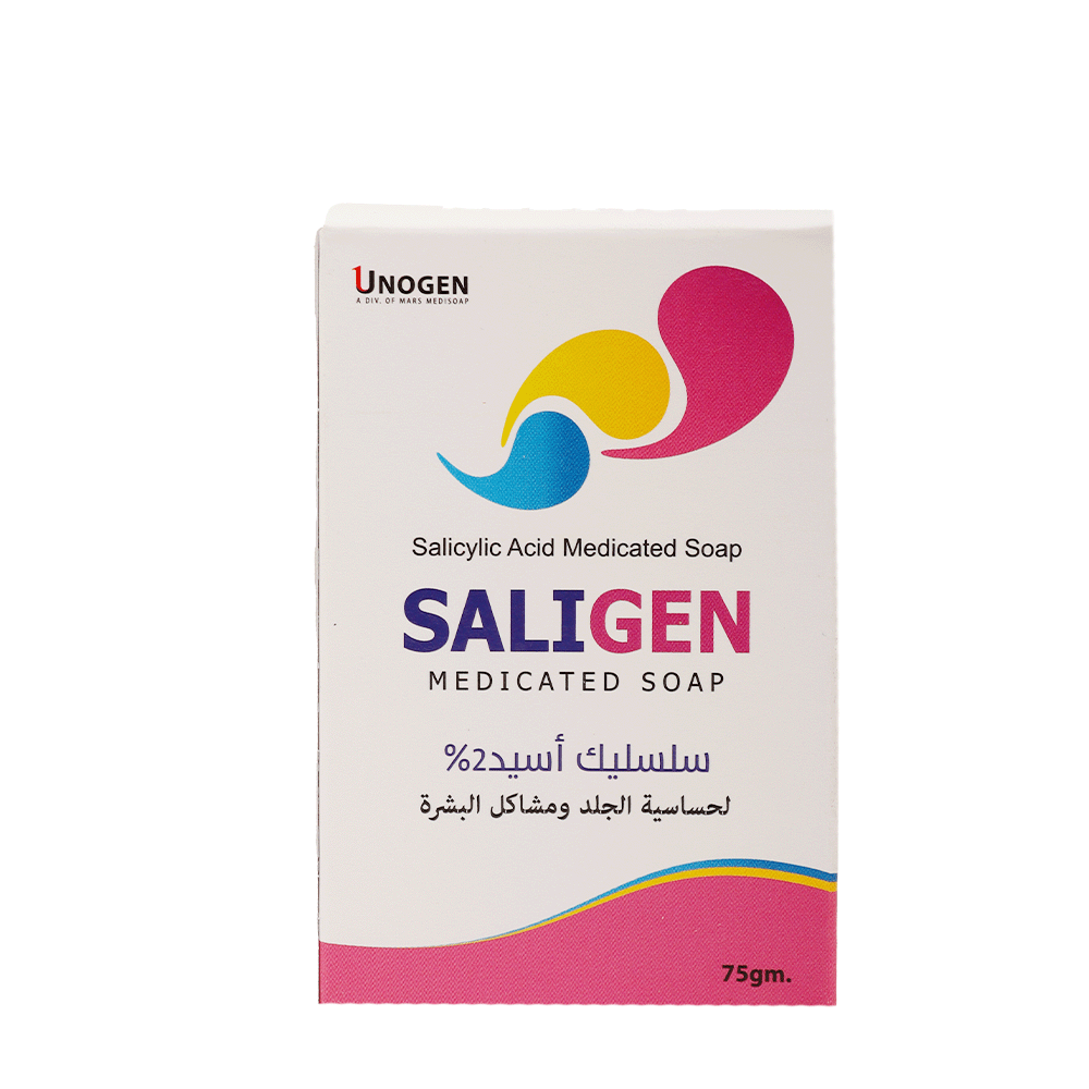 صابونة سالجين من يونوجين الطبية بحمض الساليسيليك لحساسية الجلد و مشاكل البشرة - 75 جم