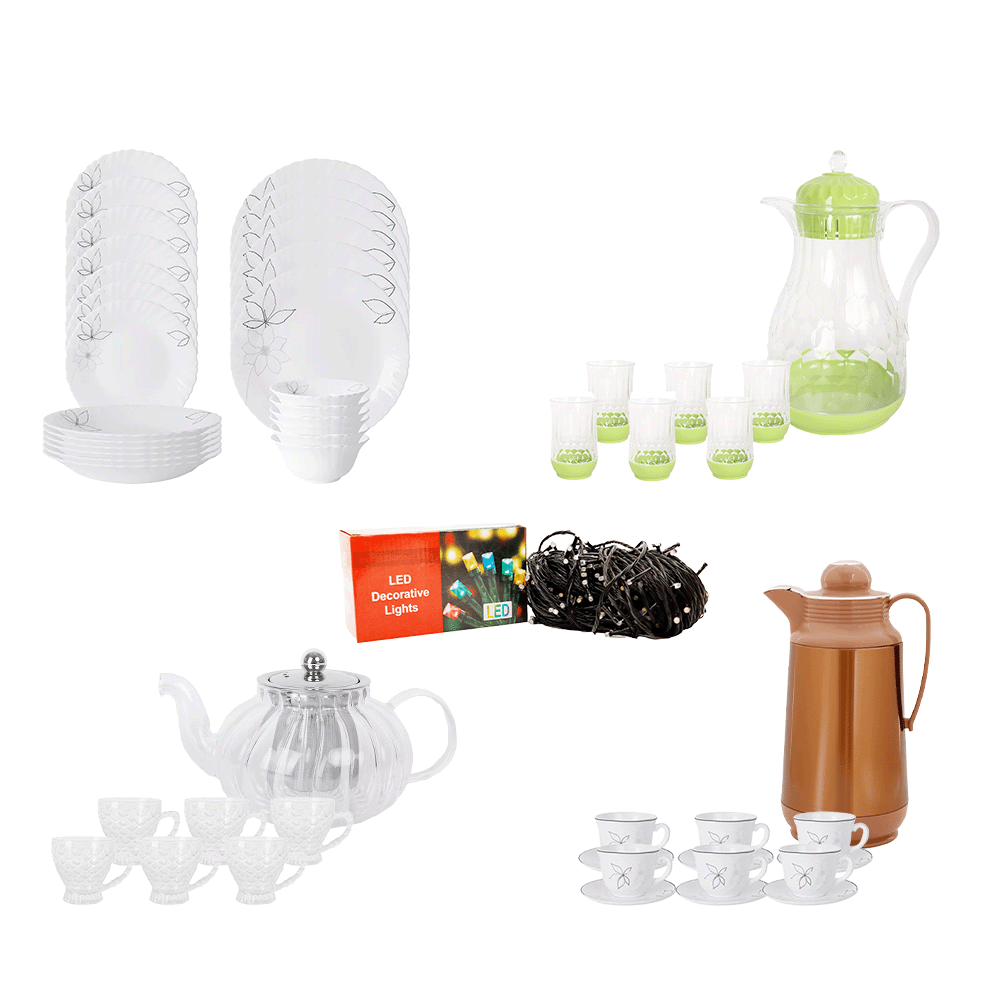 باكج أدوات الضيافة المميزة بالأضافة الى سلسلة إضاءة LED ملونة