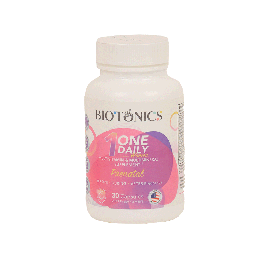 مكمل غذائي بايوتونيكس ون ديلي بريناتال لدعم غذائي متكامل للأم في كل مرحلة - 30 كبسولة