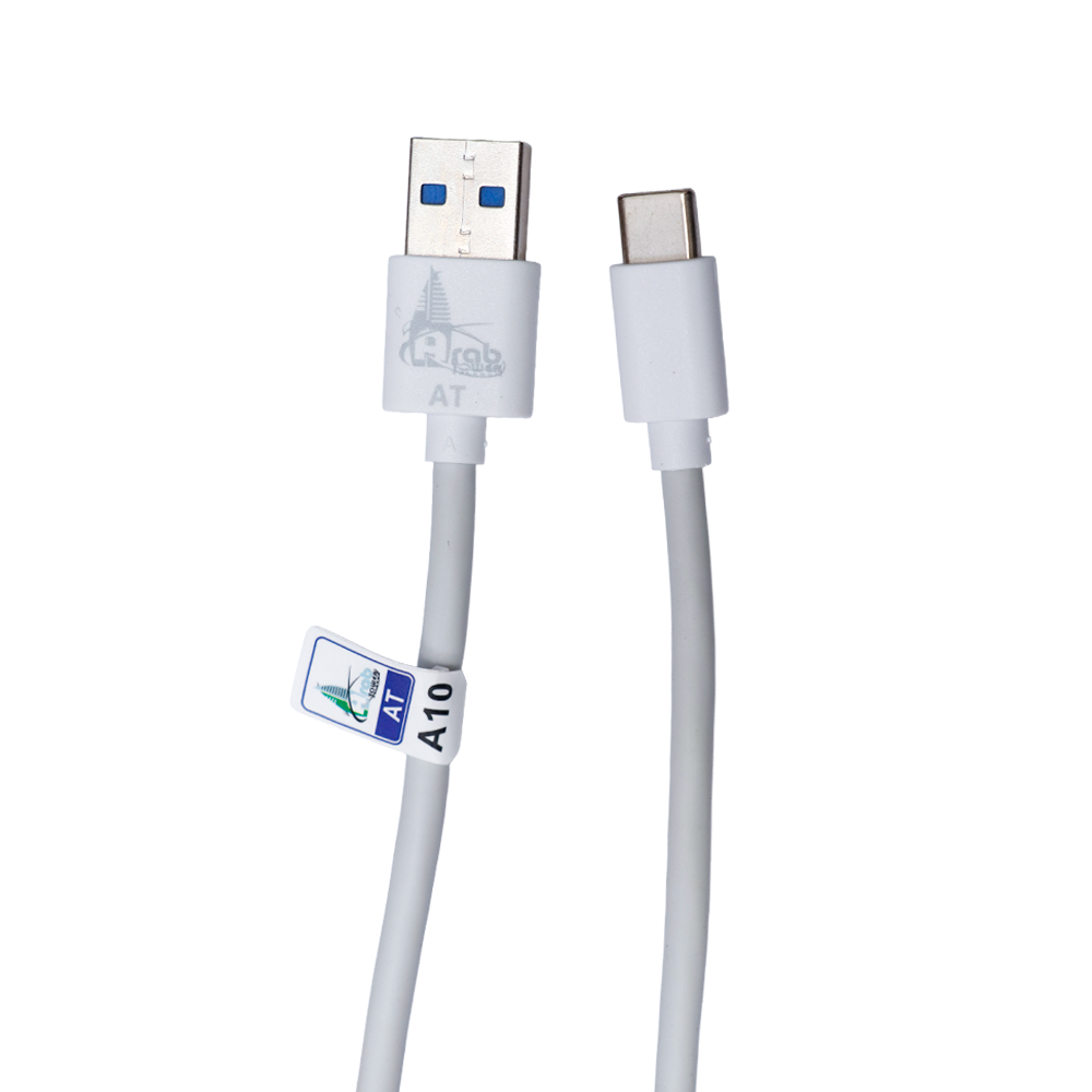 توصيله شاحن ايه تي يو اس بي إلى تايبسي بقوه 10A بخاصية الشحن السريع - أبيض