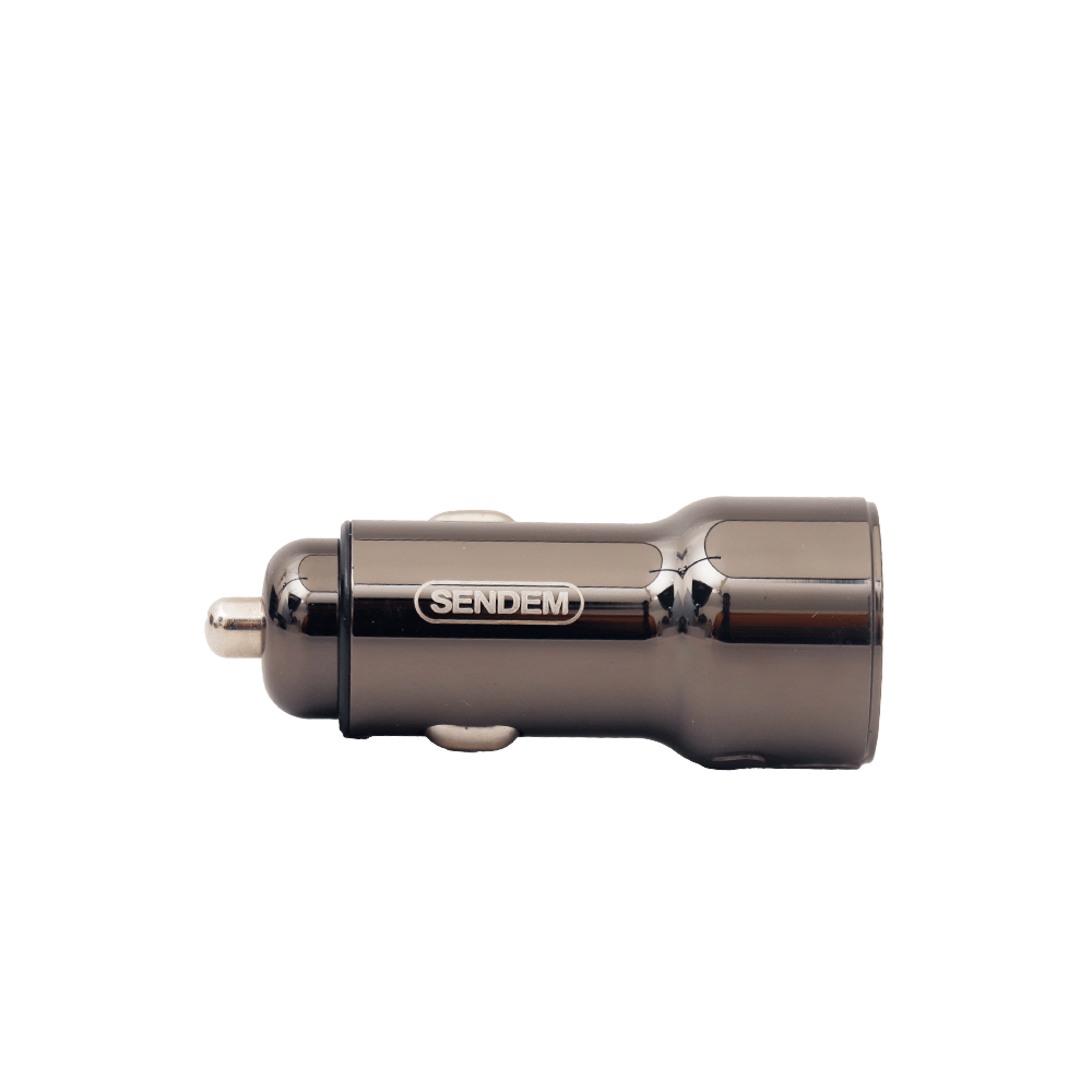 رأس شاحن سيارة من سيندام بمنفذين و قوة شحن 120 وات موديل D19 - أسود