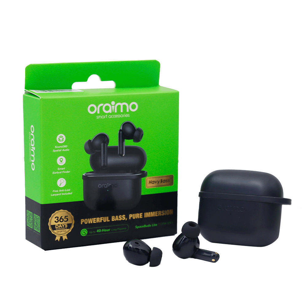 سماعة أذن من أورايمو لاسلكية بلوتوث وتشغيل تصل إلى 40 ساعة موديل OTW-324 - أسود