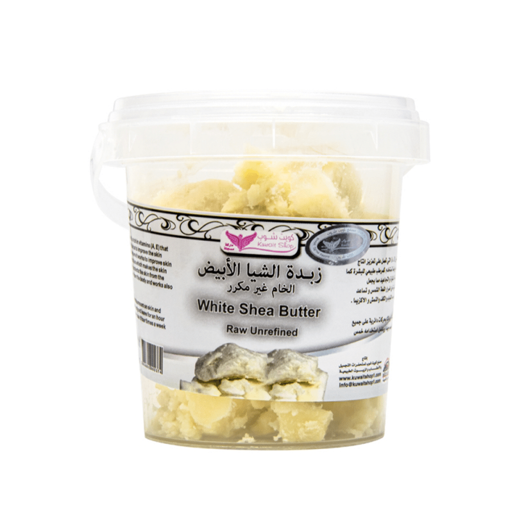 زبدة الشيا الأبيض الخام من كويت شوب للبشرة والشعر - 100 جم