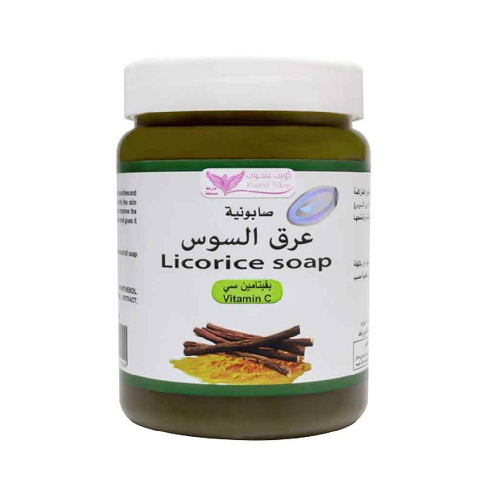 صابونية كويت شوب بعرق السوس وفيتامين سي لتفتيح وتوحيد لون بشرة الجسم - 500 جم