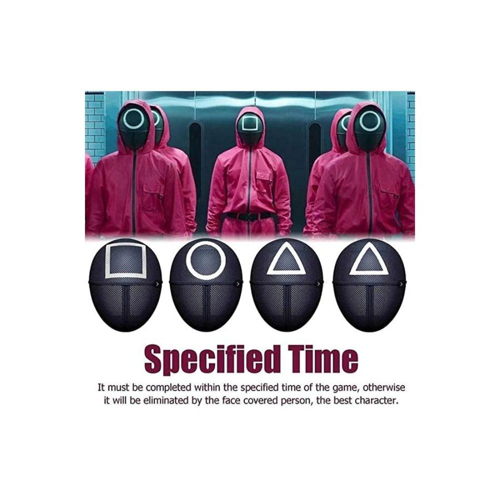 قناع دائري مستوحى من مسلسل لعبة الحبار شكل O موديل ZQM - أسود