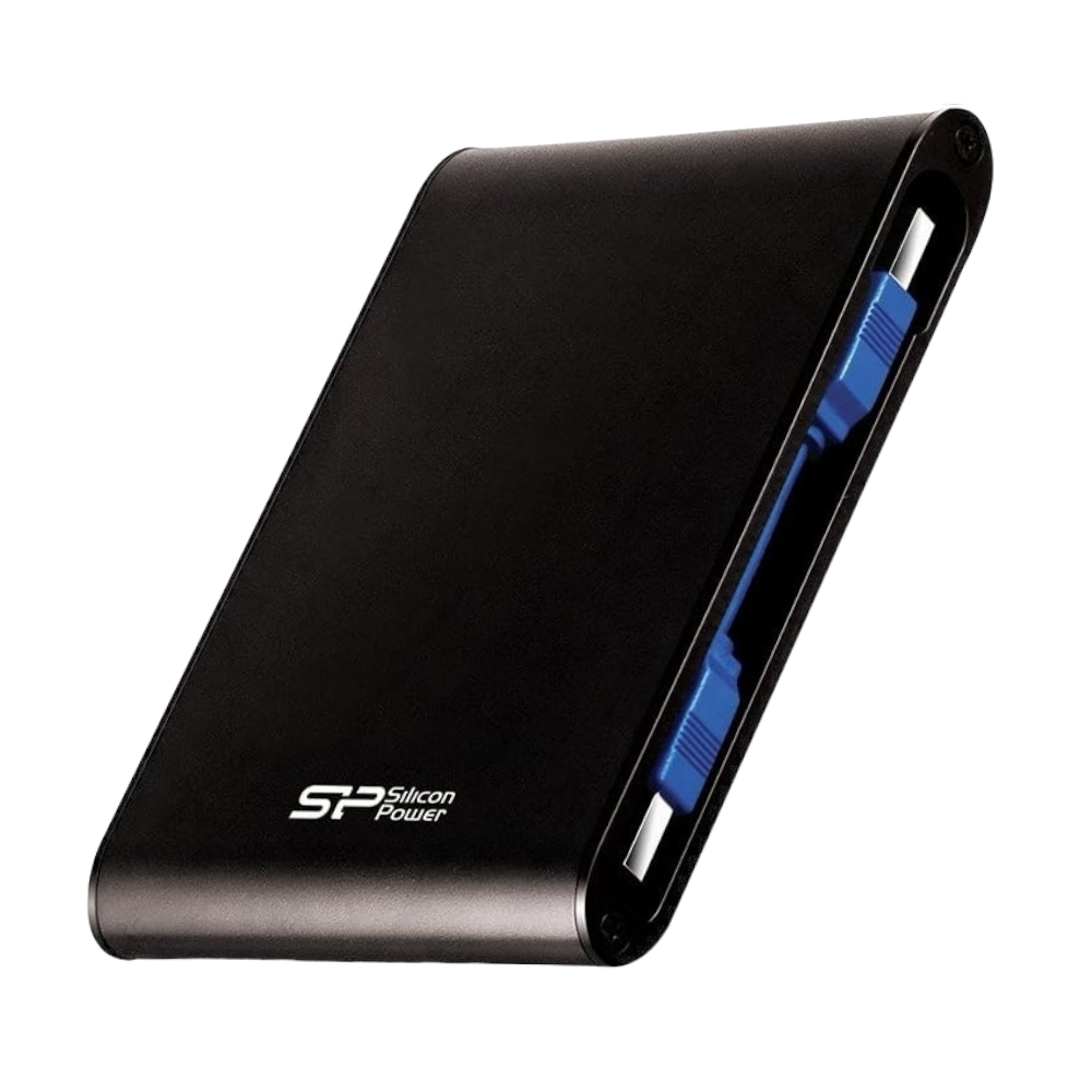سيلكون باور هارديسك خارجي HDD بسعة 2TB وبمتوسط سرعة 150MP/S موديل SP ARMOR A80 - أسود